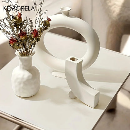 Nordic Circle Ceramic Vase