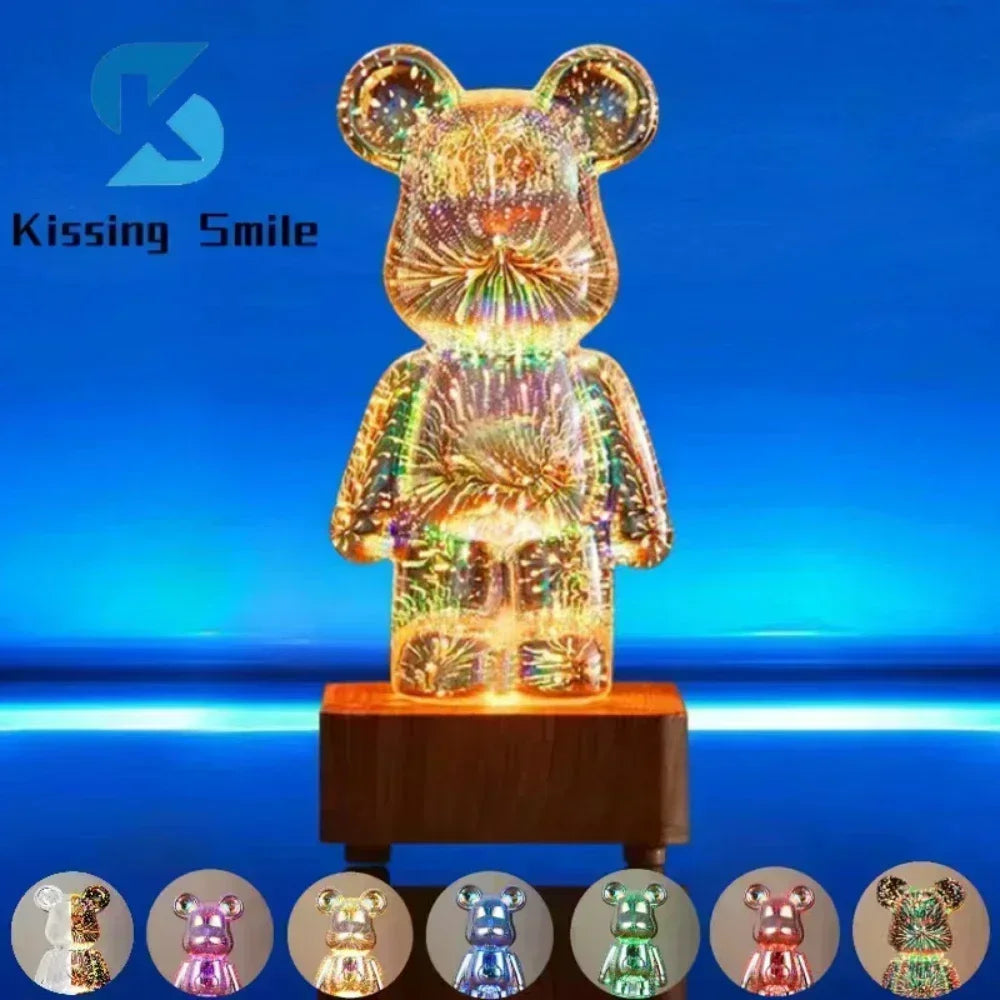 3D Bear Firework Night Light